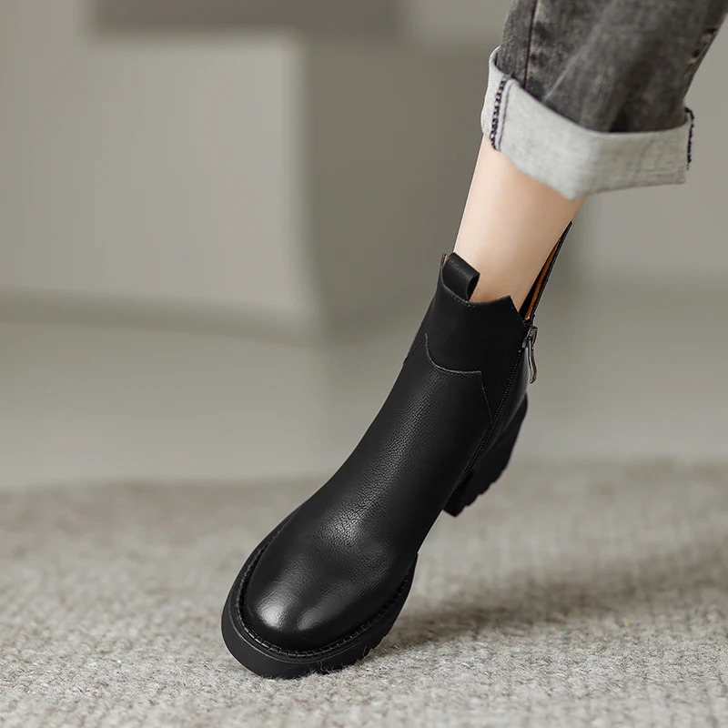 adjective Insulator Beware 2022 noi de iarna femei pantofi platforma, cizme de moda pentru femei cizme  rotund-deget de la picior toc indesata cizme femei solide femei pantofi  pantofi de piele - Pantofi pentru femei 